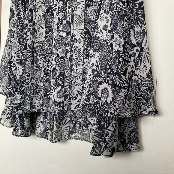 Lane Bryant -Floral Pattern V-Neck Chiffon Tank Top Swing Double-Layer - Size 12 - Picture 6 of 11